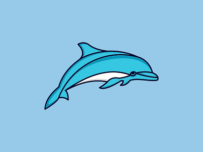 creative logo dolphin animal animasi art blue cartoon character dolphin graphic logo sea
