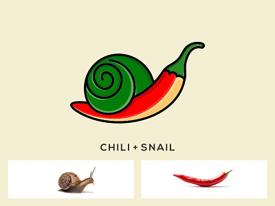 CREATIVE CHILI SNAIL LOGO animal cartoon chili crative fun graphic green ilustration logo logo designs red snail
