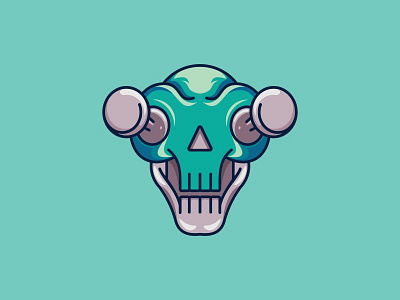 CREATIVE SKULL LOGO animation art cartoon character creative design fun graphic head illustration logo skull