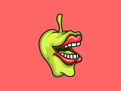 APPLE LOGO apple cartoon character creative design fruit graphic illustration lips logo