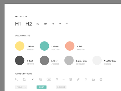 Design System color palette design system icons simple style guide text style