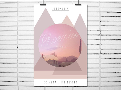 Dribbble Phoenix flat geometric minimal modern phoenix poster print