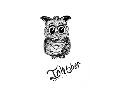 Little Bat baby bat bw freehand good vision illustration ink inktober inktober2014