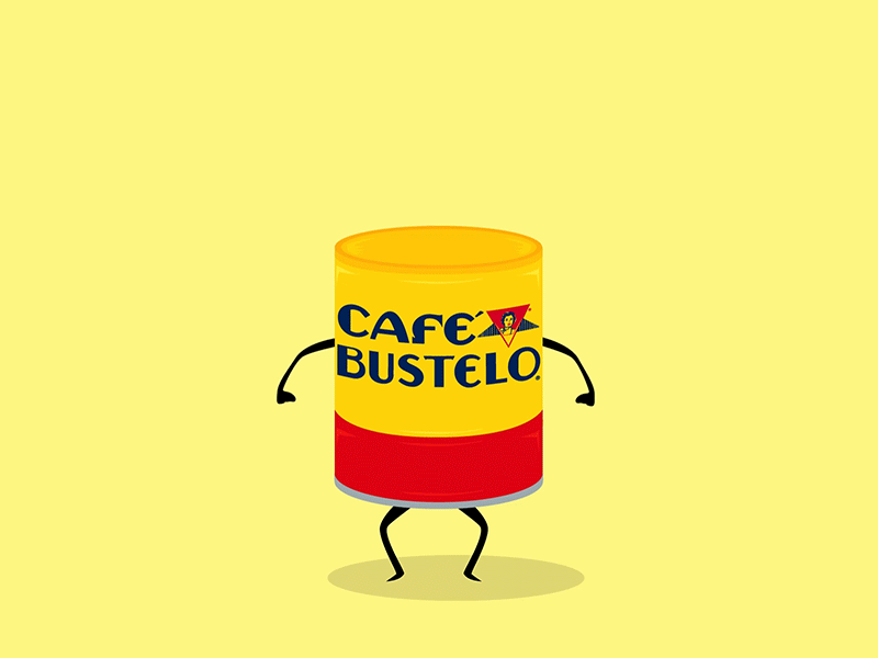 Café Bustelo Dance Can animation coffee coffeeanimation coffeegrounds dance gif motion naenae whip