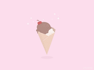 Pretty Please with a Cherry on Top cherry chocolate classic dessert icecream icecreamcone vanilla wafflecone