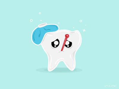 Tooth Ache cartoon character dental dentist illustration sick tooth vector