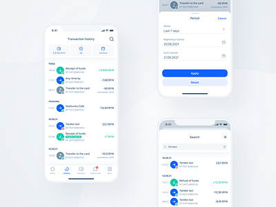 Transaction History - Mobile Banking App app bank banking clean history mobile transaction transaction history ui ux white