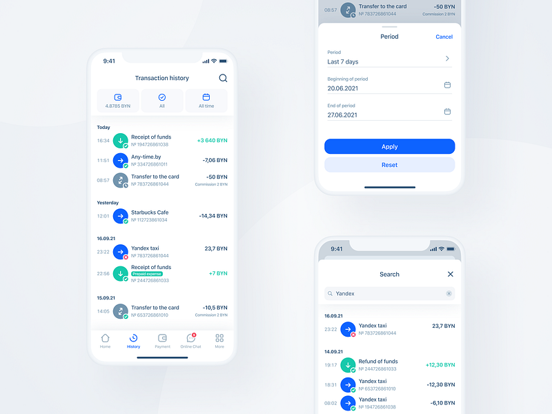 Transaction History - Mobile Banking App by Nikita Konovalov on Dribbble