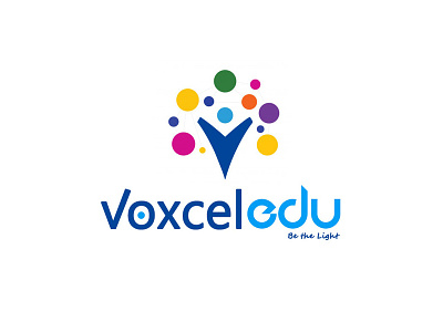 Voxceledu Logo academy brand brand identity design flat illustration logo logotype typography