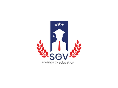 SGV Logo adobe art brand concept creative education flat identity logo typography vector wings