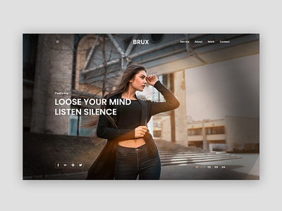 BRUX Home Page adobe art beauty concept design fashion home page interactive interface models modern motion photo promo salon typography ui ux web website