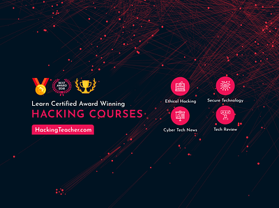 Hacking Courses Banner adobe banner branding courses hacking identity illustration promotional design teaching technology vector