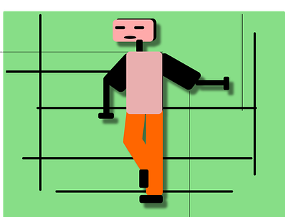 Dancing man character illustation inkscape vector
