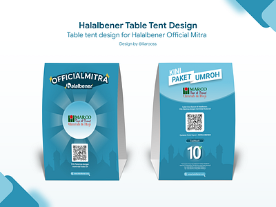 Table Tent Design for Halalbener Official Mitra brand brand design branding branding concept branding design design table tabletent vector