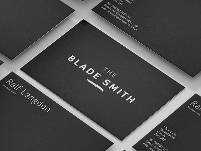 The Blade Smith black and white branding business card classic logo logo design monochrome smart typography