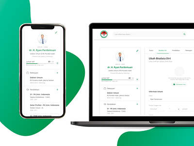 PDUI (Perhimpunan Dokter Umum Indonesia) homepage app design doctor illustration profile design profile page ui ux web webapp design website