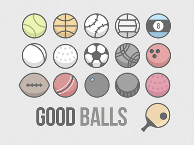 Good Balls ball flat icon sketch vector