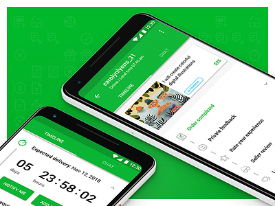 Order timeline concept / Android android card fiverr gig green list open order order pixel pro results timeline