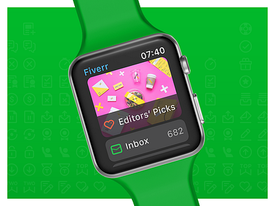 Apple Watch concept app apple design editors picks fiverr green inbox notifications ui watch watch os