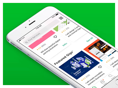 Add to Favorites / iOS app cards concept design fiverr green ios mobile principle sketch ui