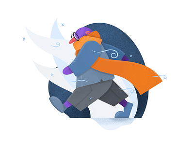 Winter Winds cute illustration image ipad pro orange procreate purple winds winter