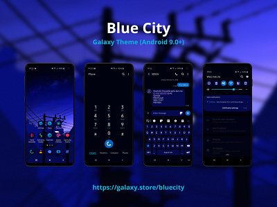 Blue City | Samsung Galaxy Theme android android theme android ui galaxy theme icons interface samsung samsung galaxy samsung theme ui ux wallpaper