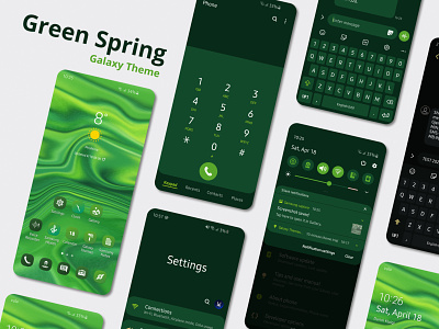 Green Spring | Samsung Galaxy Theme android android theme android ui app galaxy theme icons interface samsung samsung galaxy samsung theme theme ui ux wallpaper