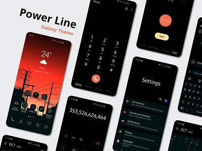 Power Line | Samsung Galaxy Theme android android theme android ui app city galaxy theme interface orange samsung samsung galaxy samsung theme samsung wallpaper summer sunset sunsets ui wallpaper