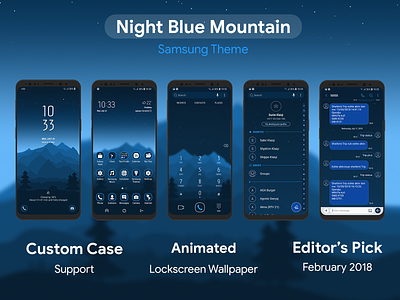Night Blue Mountain | Samsung Theme