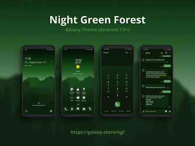 Night Green Forest | Samsung Galaxy Theme