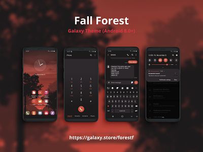 Fall Forest | Samsung Galaxy Theme android android theme android ui autumn design galaxy theme icon design icons interface samsung samsung galaxy ui ux vector wallpaper