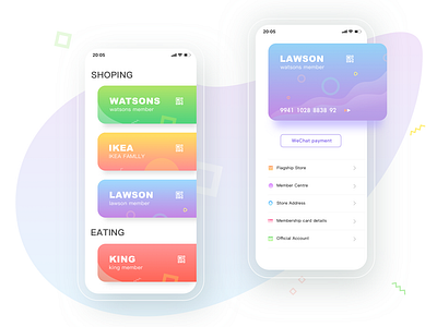 WeChat card holder app card design payment ui wechat