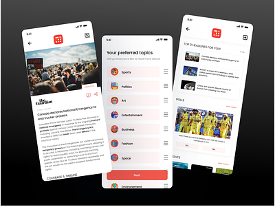 Inshorts- App Redesign app design figma inshorts news newsapp ui ux
