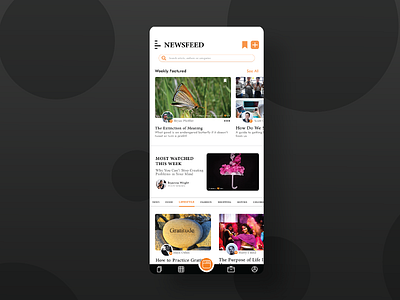 Newsfeed UI app design iphone news newsfeed ui