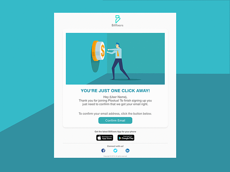 Email Activations for Billfixers activation billfixers design email email activation email campaign email marketing ui