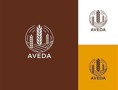 Aveda Wheat Flour Logo brown design flour grain logo vector wheat