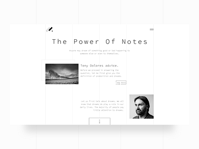 Papers for notes adobe xd black clean landing lineart white