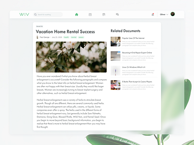 WIV - article article page clean knowledgebase product saas ui ux wellness