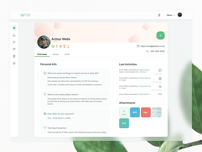 Employee profile - WIV app button design clean clear employee product saas ui ux webdesign