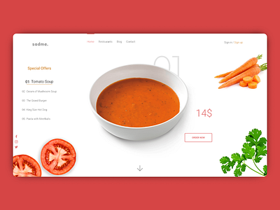 sadme. - food delivery service | concept clean clear delivery design food ui ux ui web desgin