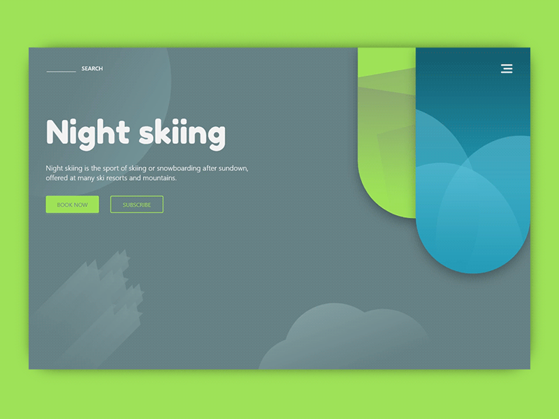 Night skiers adobe xd auto animate comfort dark dark background design landing design motion ui web design