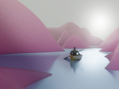 River Kayak 3d art 3d artist 3d illustration blender c4d c4dfordesigners design illustration render