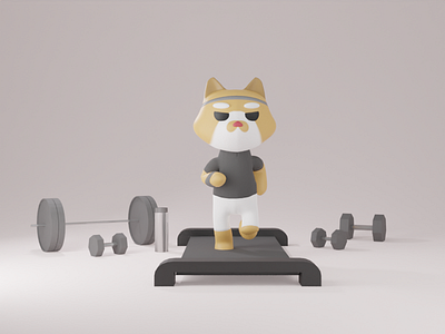 Treadmill Run | 3D Illustration