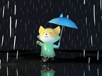 Pixie in the Rain | 3D Design & Illustration 3d art 3d design 3d illustration blender character design design illustration