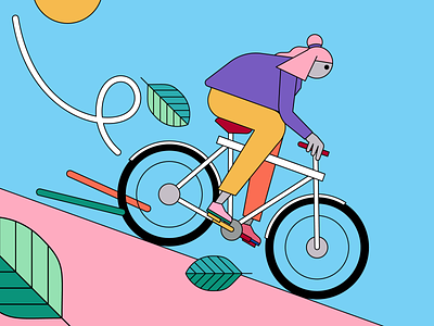 Spielwork - bike amsterdam animation artwork bike drawing fixie flatdesign hill illustration illustrator riding vanmoof vector