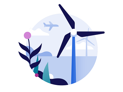 Schiphol Airport icon design: Sustainable airplane airport artwork branding campaign drawing flatdesign flower graphic design green icon icon design illustration illustrator nature storytelling sustainability sustainable vector windmill