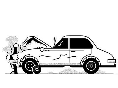 Car Crash No.2 artwork black white campaign car concept design dots drawing flatdesign illustration illustrator sketch speed storytelling vector wheel
