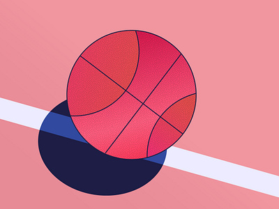 Basketball artwork basketball creative daily drawing flatdesign gradient graphic design illustration illustrator linework nba pink serie shade sports vector