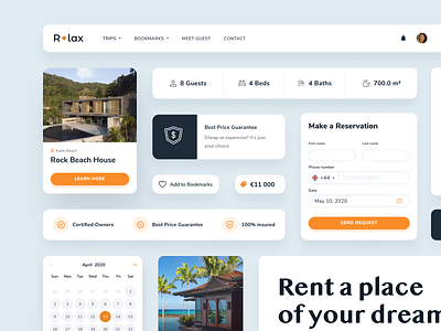 R•lax UI Components apartments app application booking buttons components dribbble form icons input interface lviv photo rent shot typography ui ui kit ux web