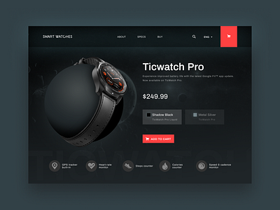 Smartwatches Store black branding design dribbble interface layout lviv red smart smartwatch store ui ukraine ux watches web website